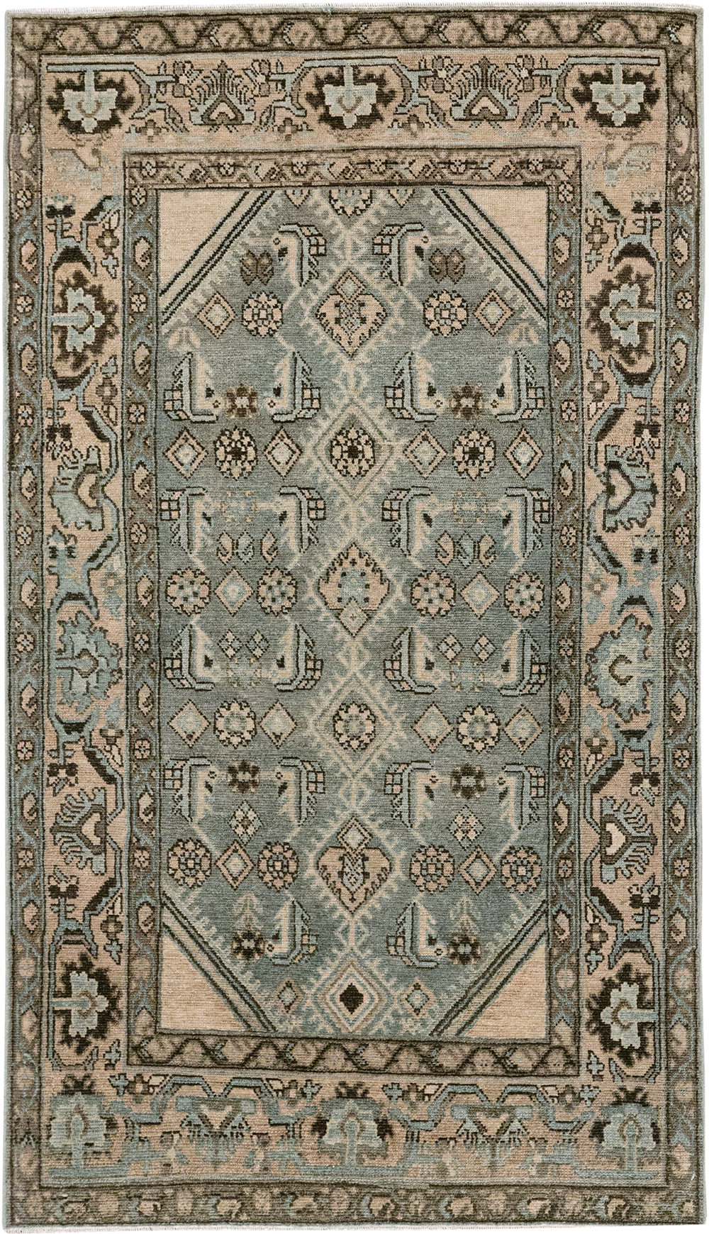 Vintage Persian Malayer Throw Rug, No.32902 - Staging