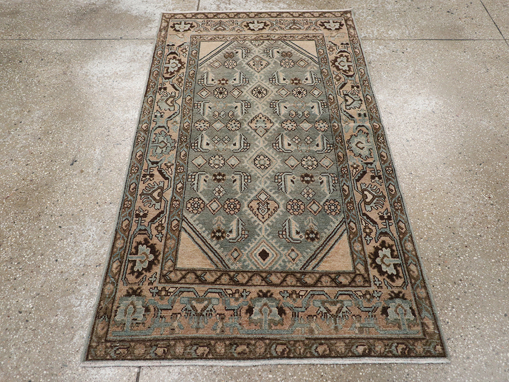 Vintage Persian Malayer Throw Rug, No.32902 - Staging