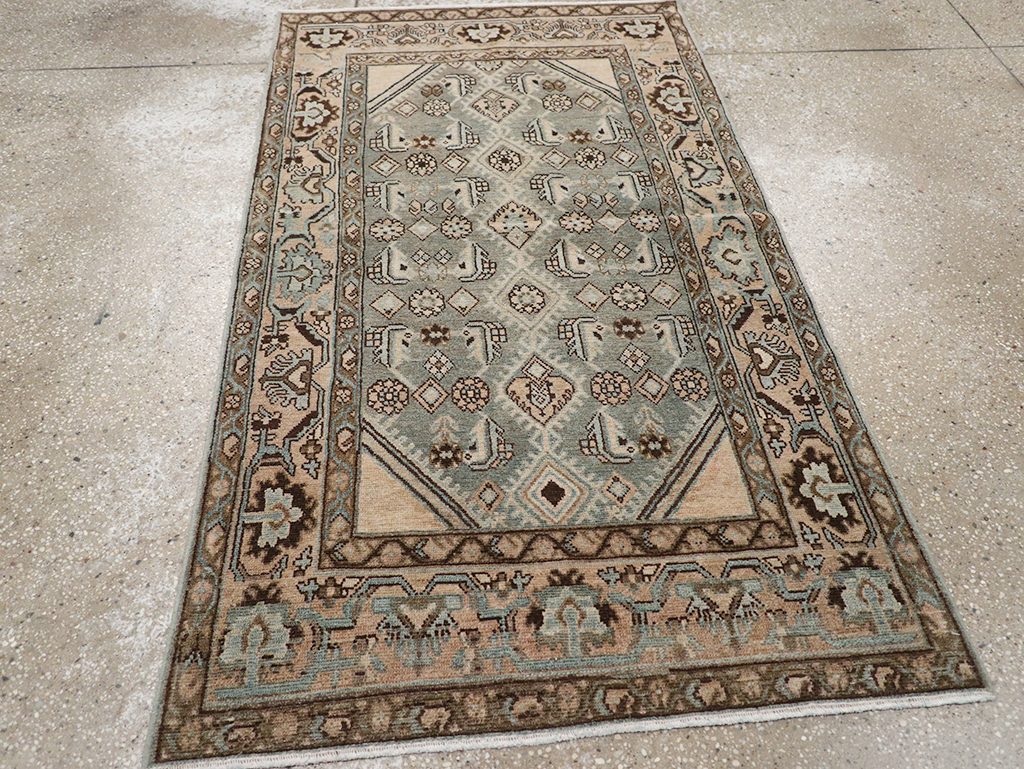 Vintage Persian Malayer Throw Rug, No.32902 - Staging