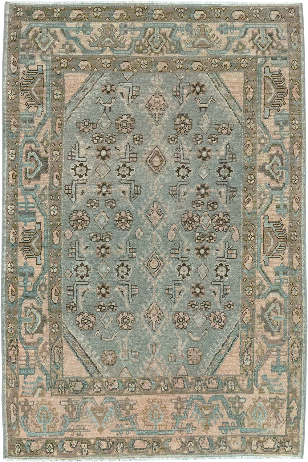 Vintage Persian Malayer Throw Rug, No.32903 - Staging