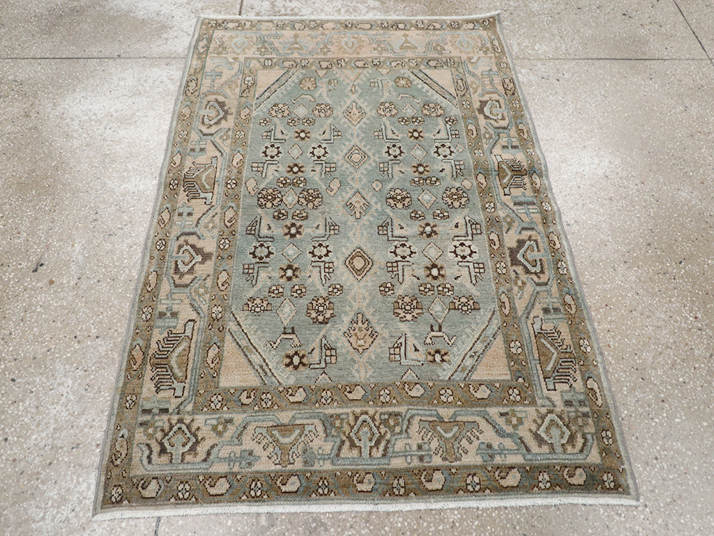 Vintage Persian Malayer Throw Rug, No.32903 - Staging