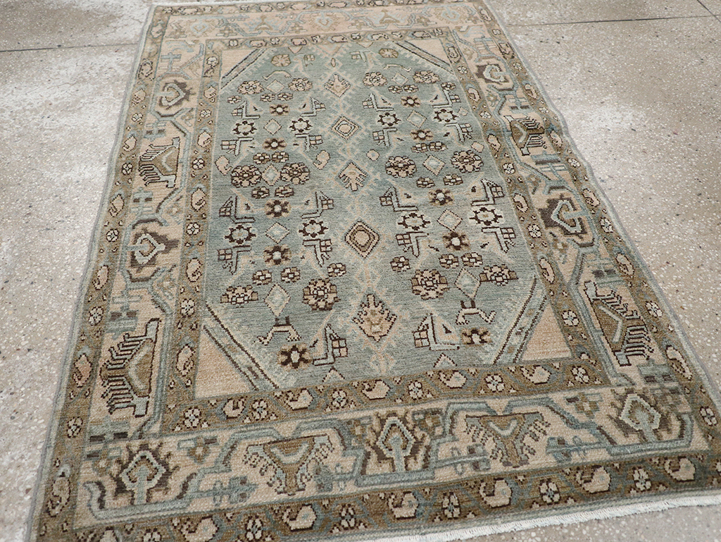 Vintage Persian Malayer Throw Rug, No.32903 - Staging