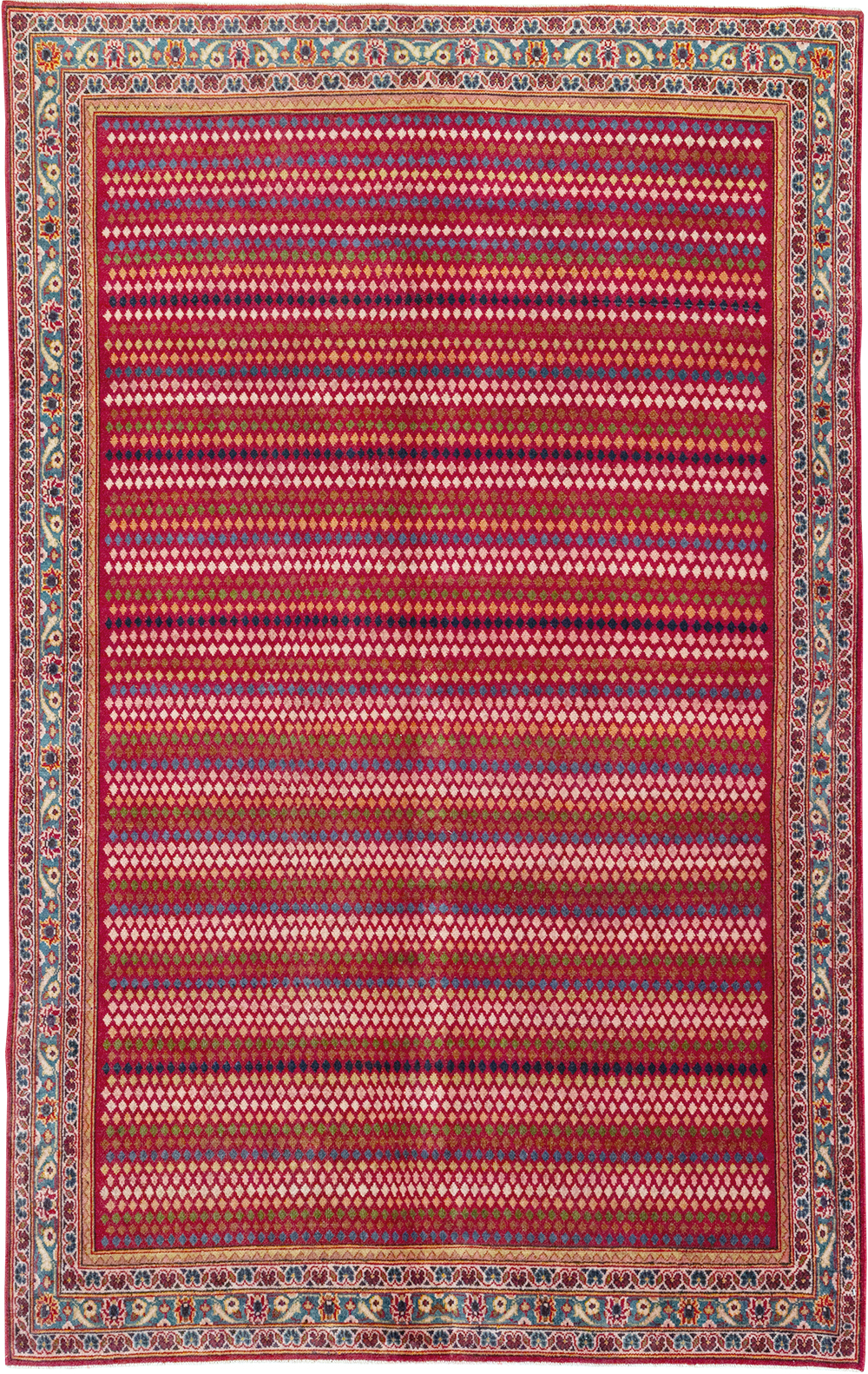 Vintage Persian Kashan Accent Rug, No.32905 - Staging
