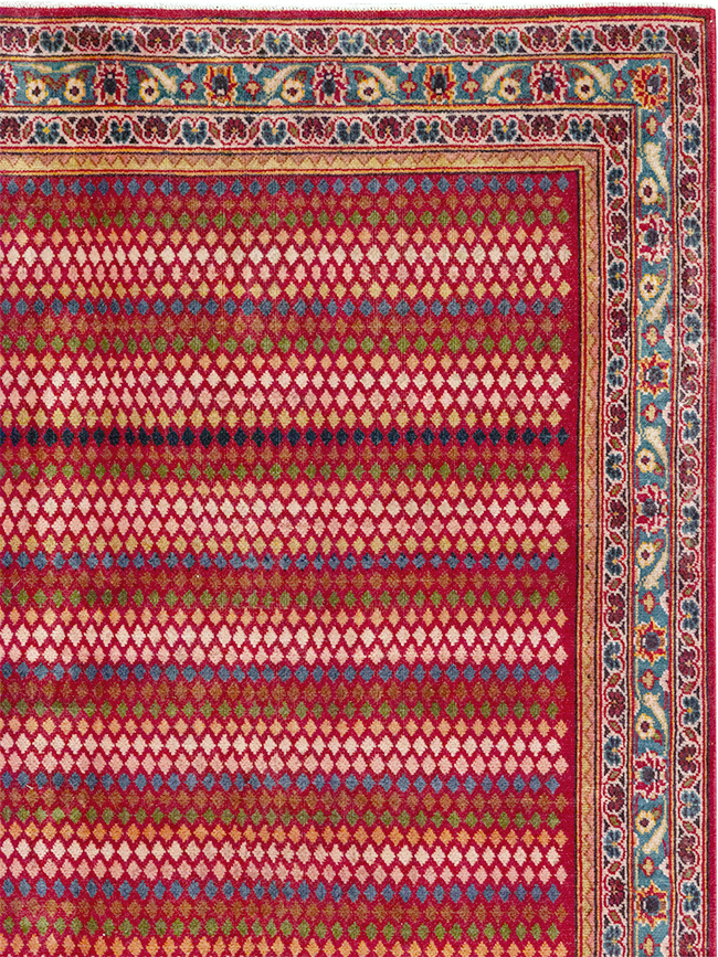 Vintage Persian Kashan Accent Rug, No.32905 - Staging