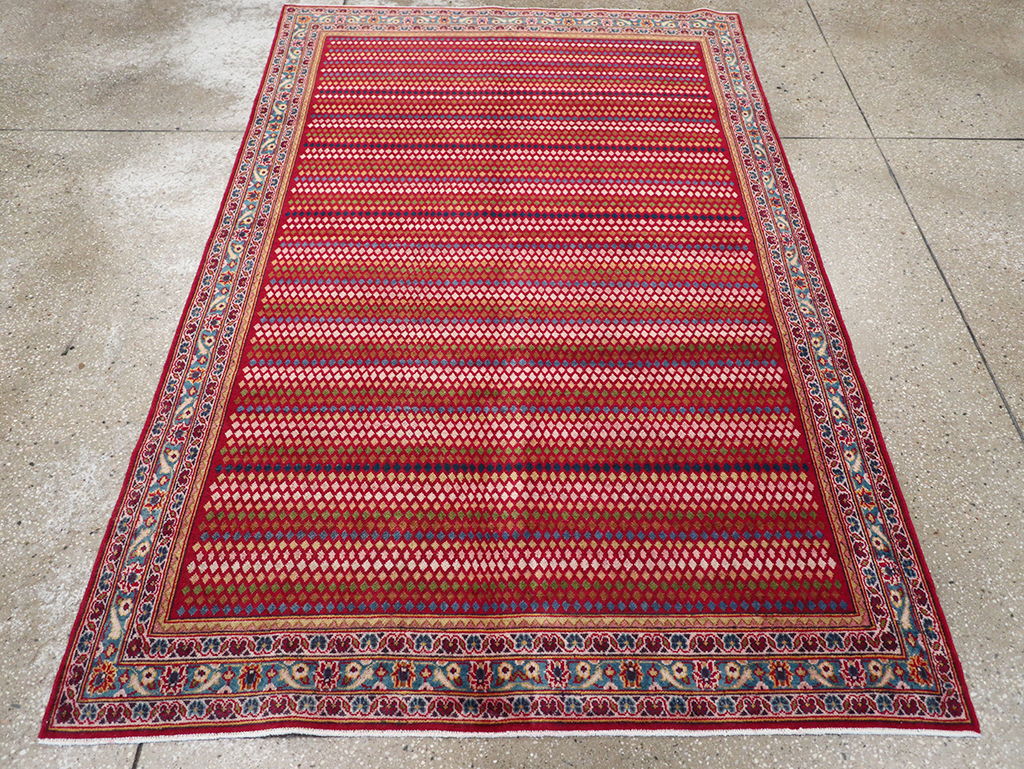 Vintage Persian Kashan Accent Rug, No.32905 - Staging