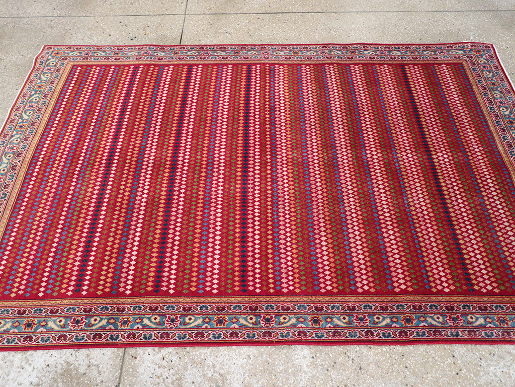 Vintage Persian Kashan Accent Rug, No.32905 - Staging