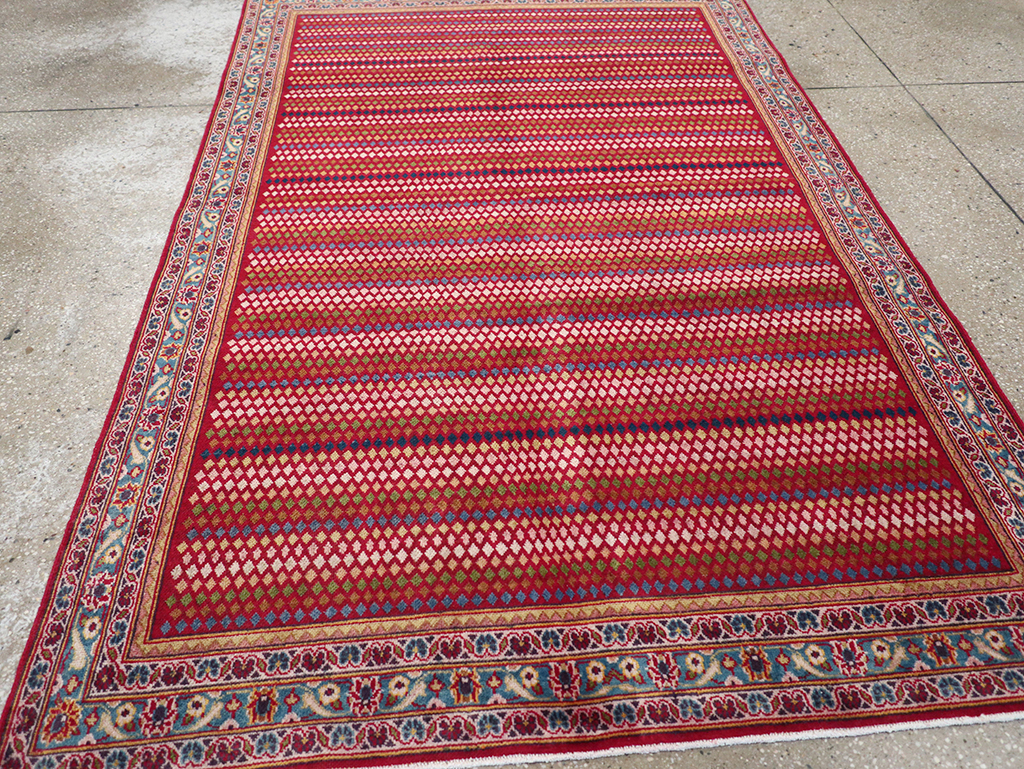 Vintage Persian Kashan Accent Rug, No.32905 - Staging