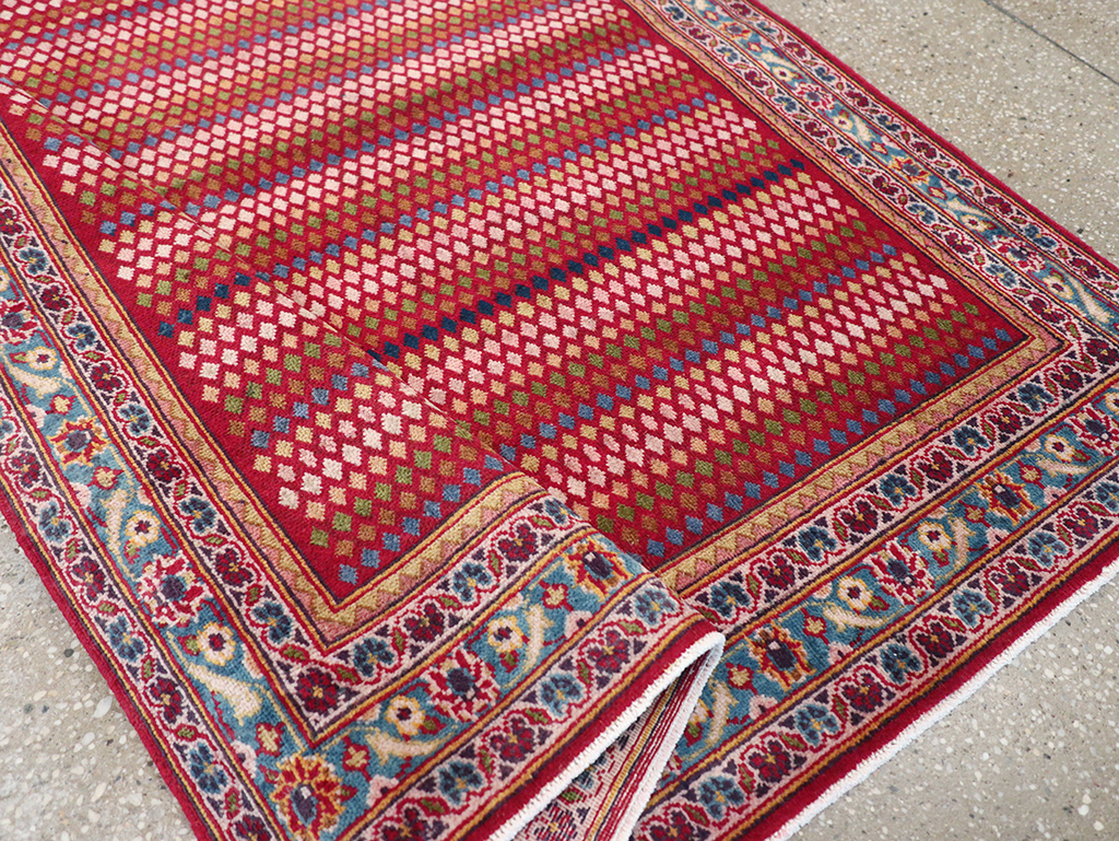 Vintage Persian Kashan Accent Rug, No.32905 - Staging