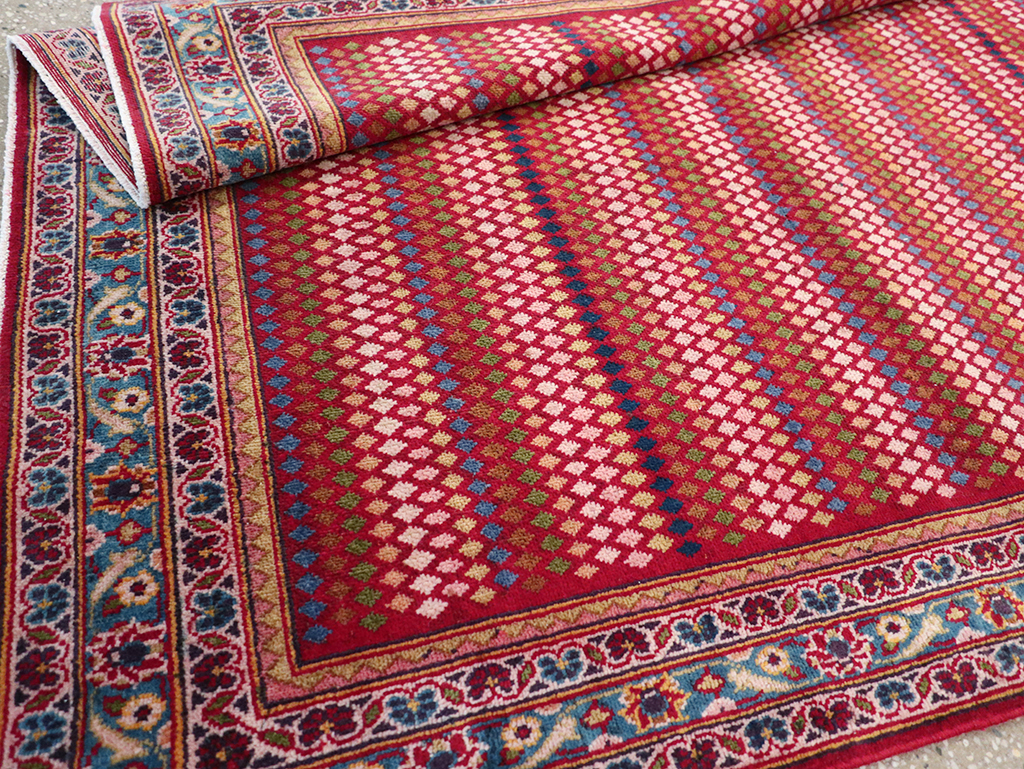 Vintage Persian Kashan Accent Rug, No.32905 - Staging