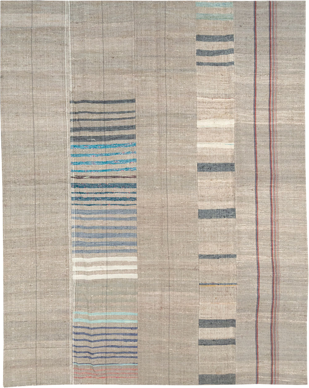 Vintage Turkish Flatweave Room Size Carpet, No.32920 - Staging