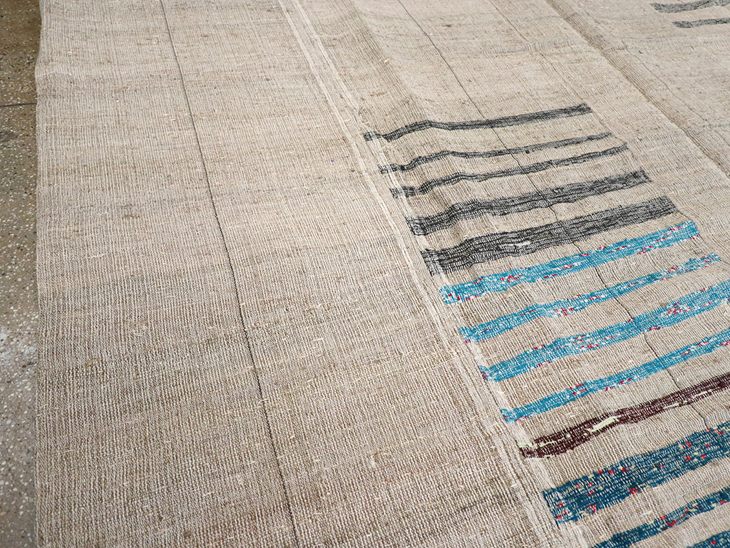 Vintage Turkish Flatweave Room Size Carpet, No.32920 - Staging