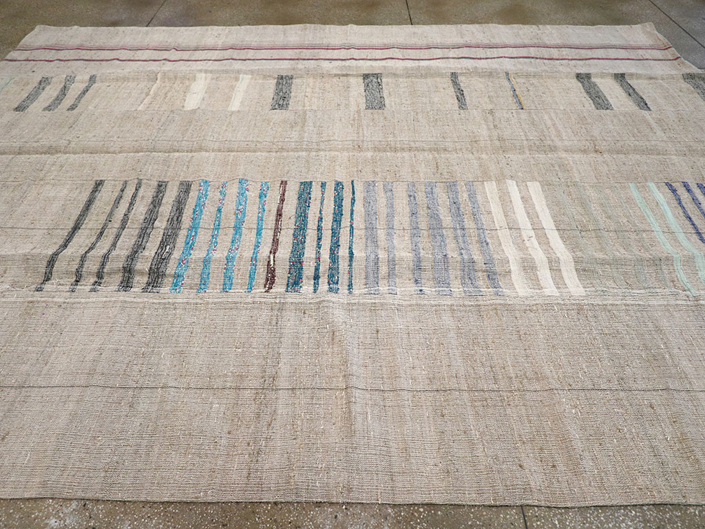 Vintage Turkish Flatweave Room Size Carpet, No.32920 - Staging