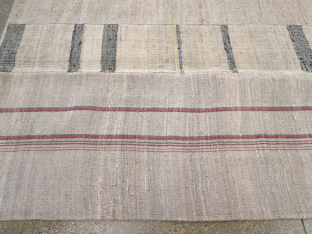 Vintage Turkish Flatweave Room Size Carpet, No.32920 - Staging