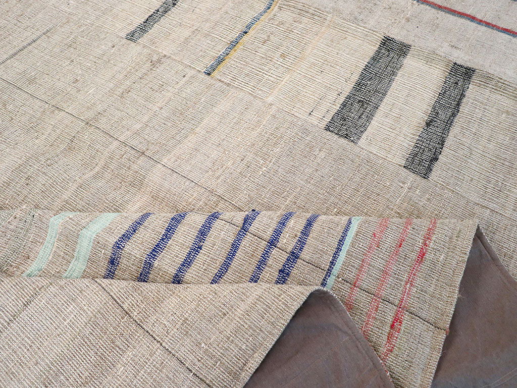 Vintage Turkish Flatweave Room Size Carpet, No.32920 - Staging