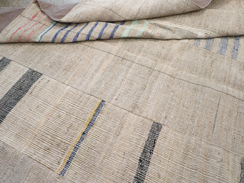 Vintage Turkish Flatweave Room Size Carpet, No.32920 - Staging