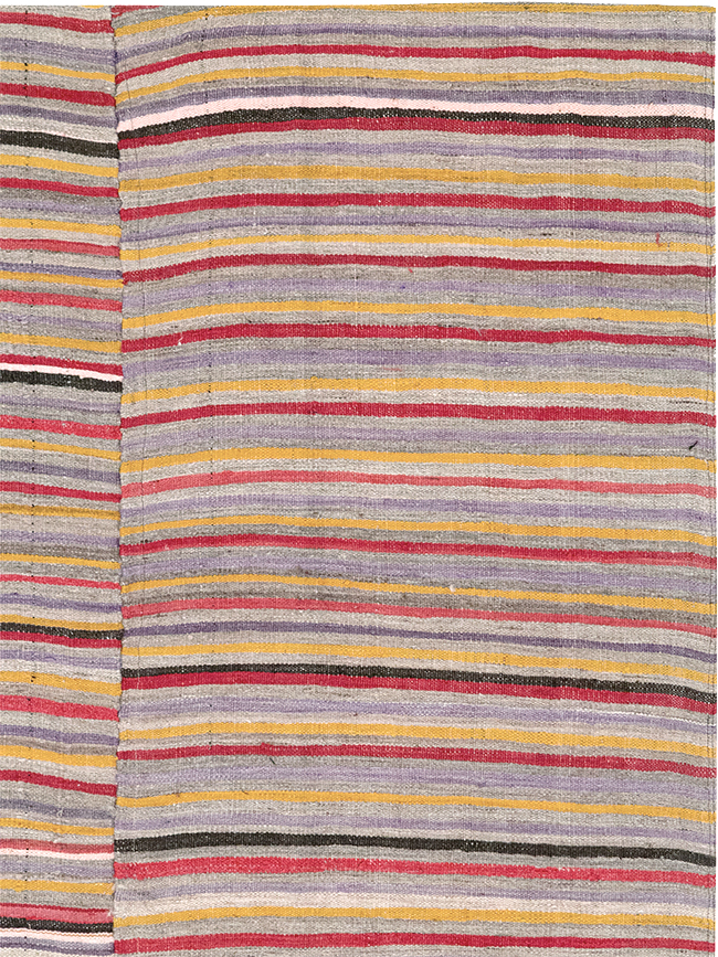 Vintage Persian Flatweave Kilim Square Accent Rug (Pair: 2 of 2), No.32921 - Staging