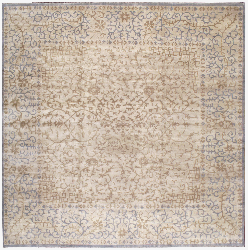 Modern East Turkestan Khotan Large Square Room Size Carpet, No.32928 - Staging