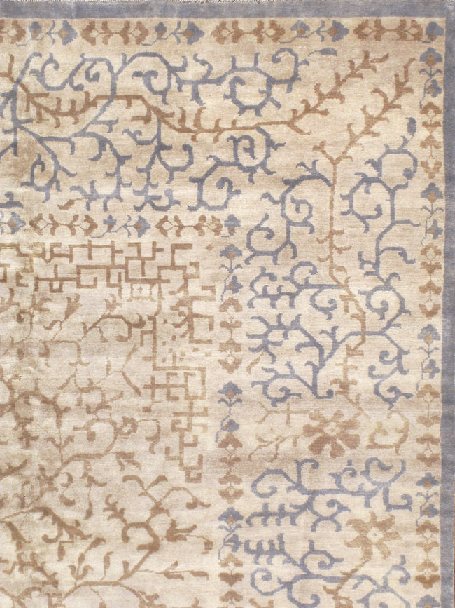 Modern Indian Khotan Large Square Room Size Carpet, No.32928 - Staging