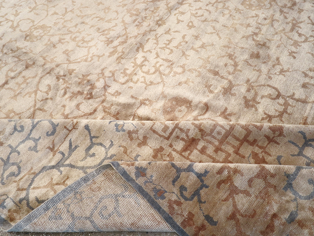 Modern Indian Khotan Large Square Room Size Carpet, No.32928 - Staging