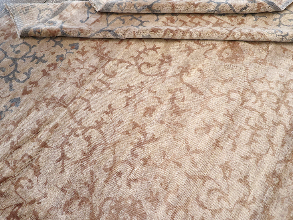 Modern Indian Khotan Large Square Room Size Carpet, No.32928 - Staging