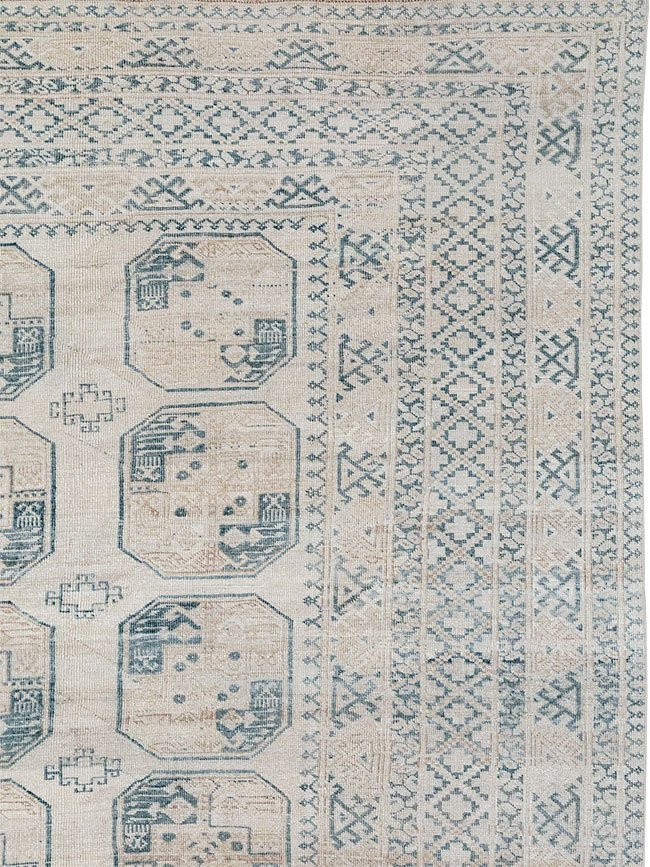 Vintage Central Asian Turkoman Room Size Carpet, No.32945 - Staging