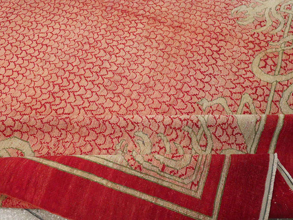 Antique Turkish Art Deco Room Size Carpet, No.32956 - Staging