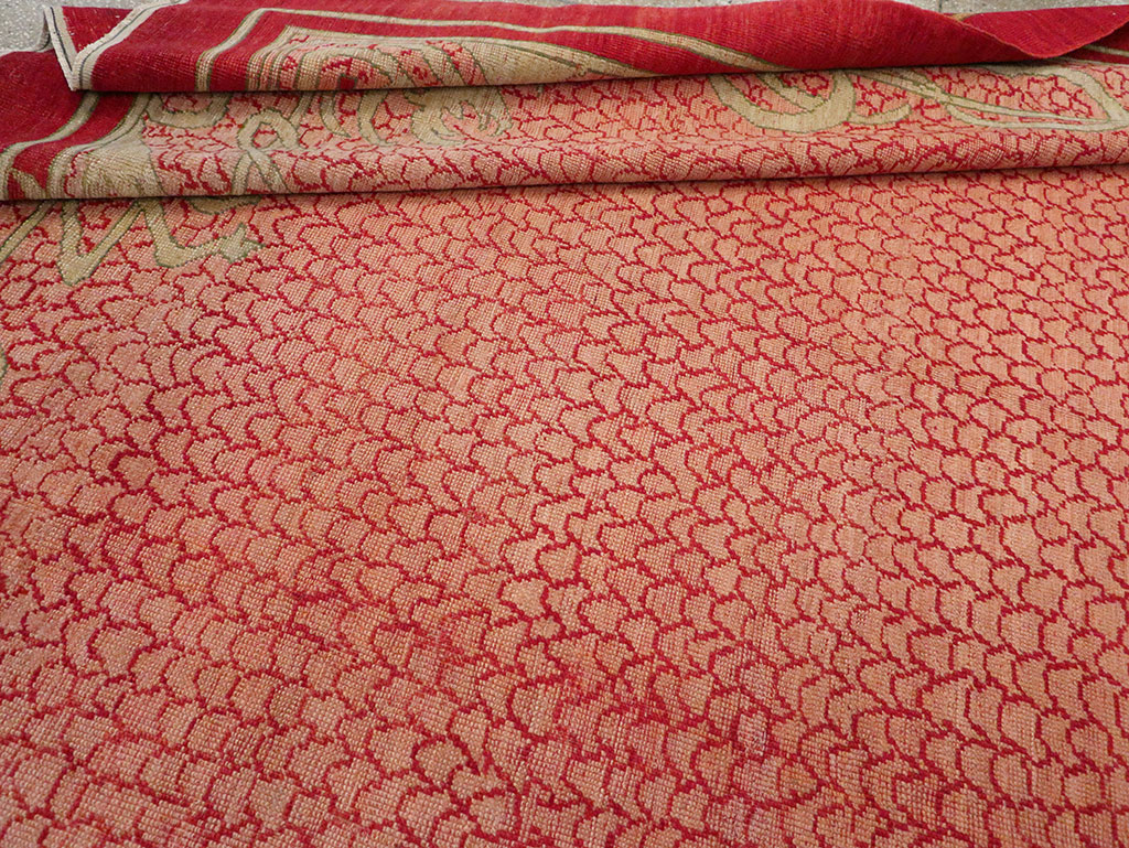 Antique Turkish Art Deco Room Size Carpet, No.32956 - Staging