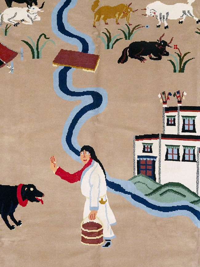 Modern Tibetan Pictorial Room Size Carpet, No.32957 - Staging