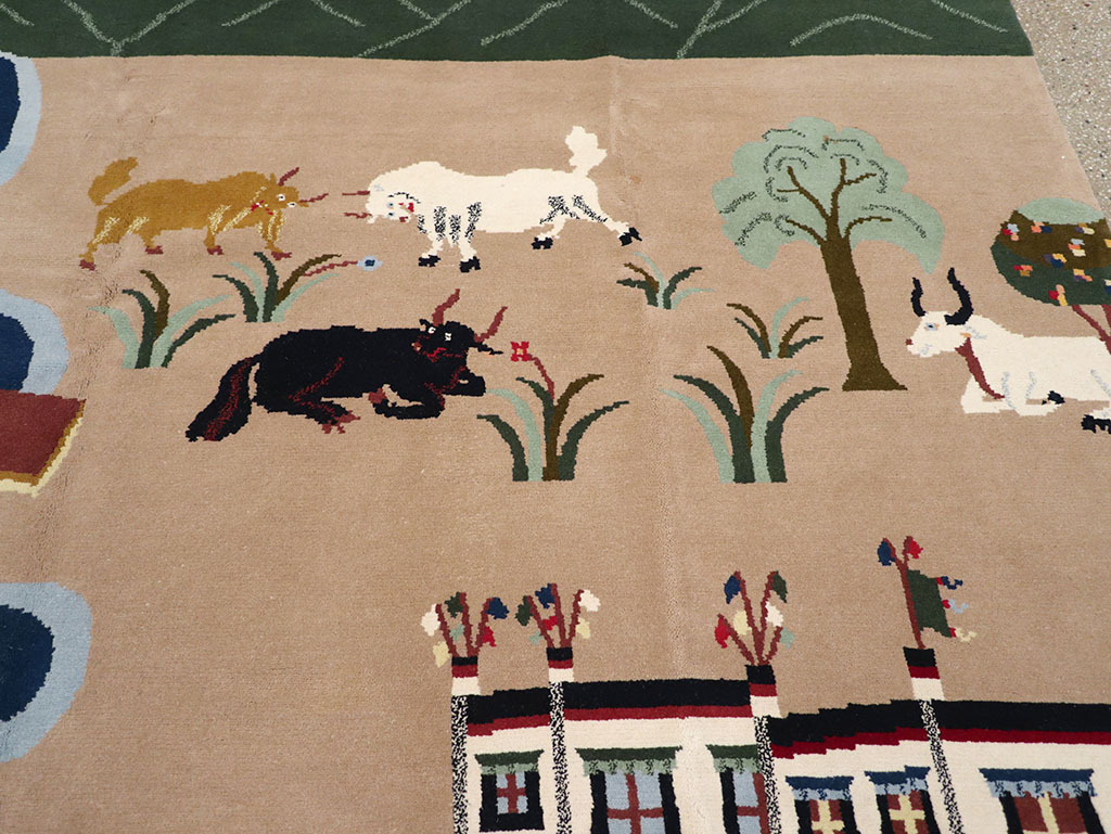 Modern Tibetan Pictorial Room Size Carpet, No.32957 - Staging