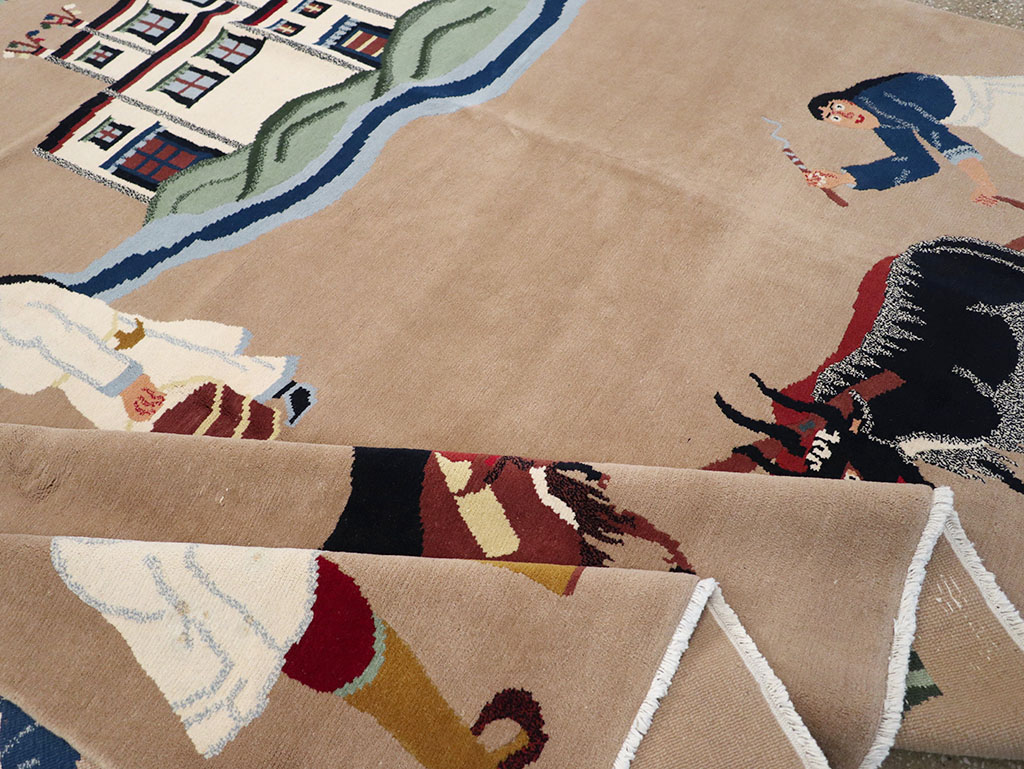 Modern Tibetan Pictorial Room Size Carpet, No.32957 - Staging