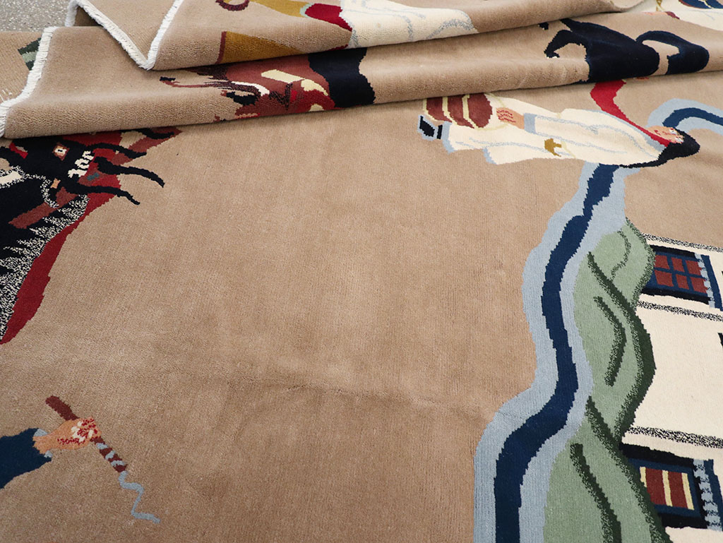 Modern Tibetan Pictorial Room Size Carpet, No.32957 - Staging