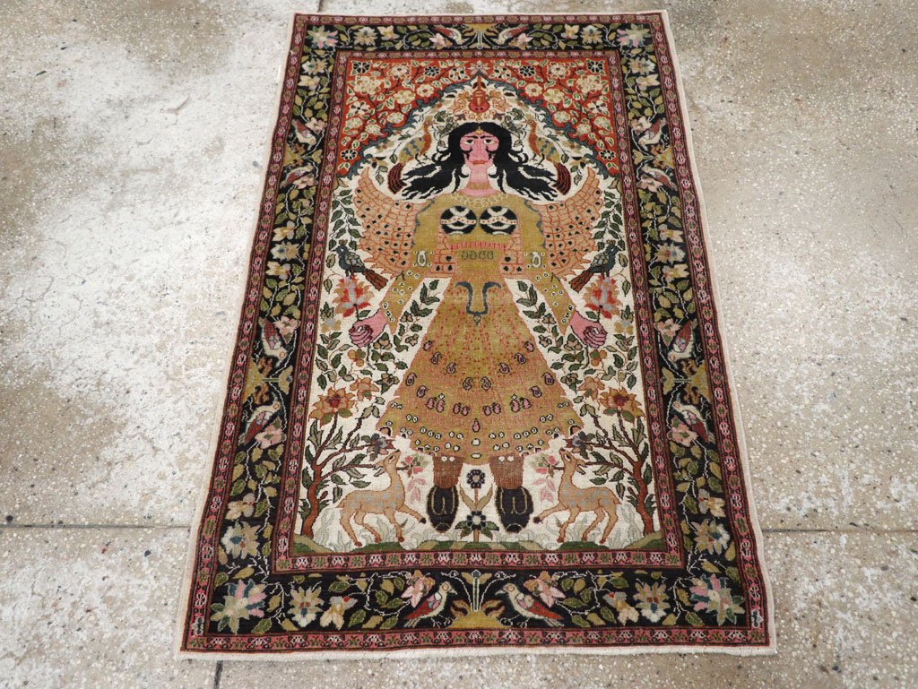 Vintage Indian Pictorial Rug, No.32966 - Staging