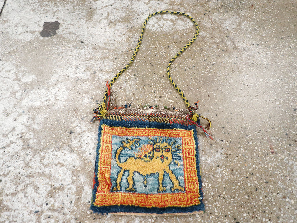 Vintage Persian Gabbeh Pictorial Bag, No.32967 - Staging