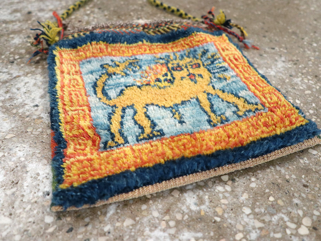 Vintage Persian Gabbeh Pictorial Bag, No.32967 - Staging