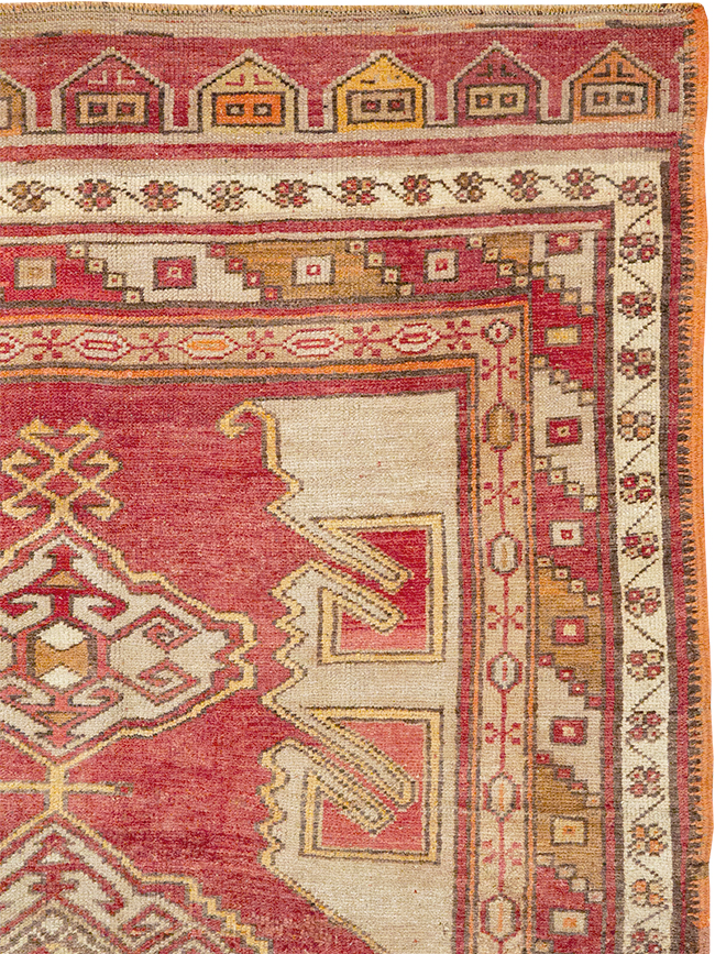 Vintage Turkish Anatolian Wide Gallery Runner, No.32969 - Staging