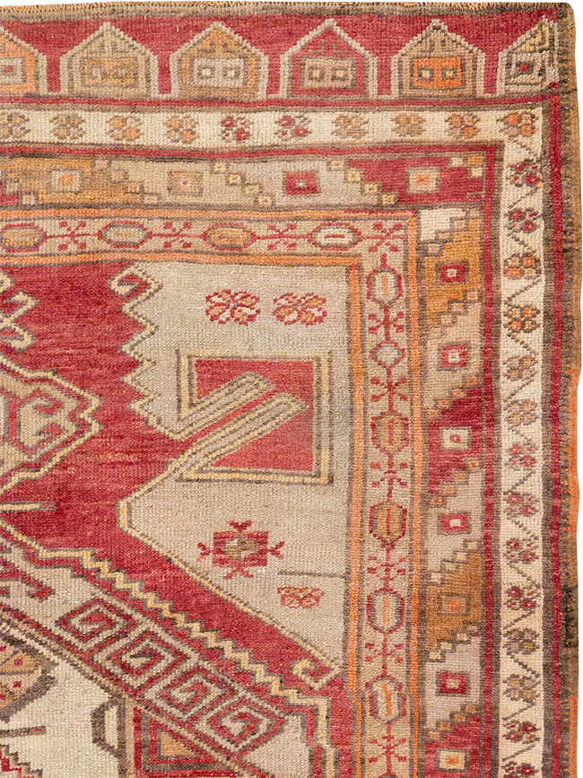 Vintage Turkish Anatolian Wide Gallery Runner, No.32969 - Staging