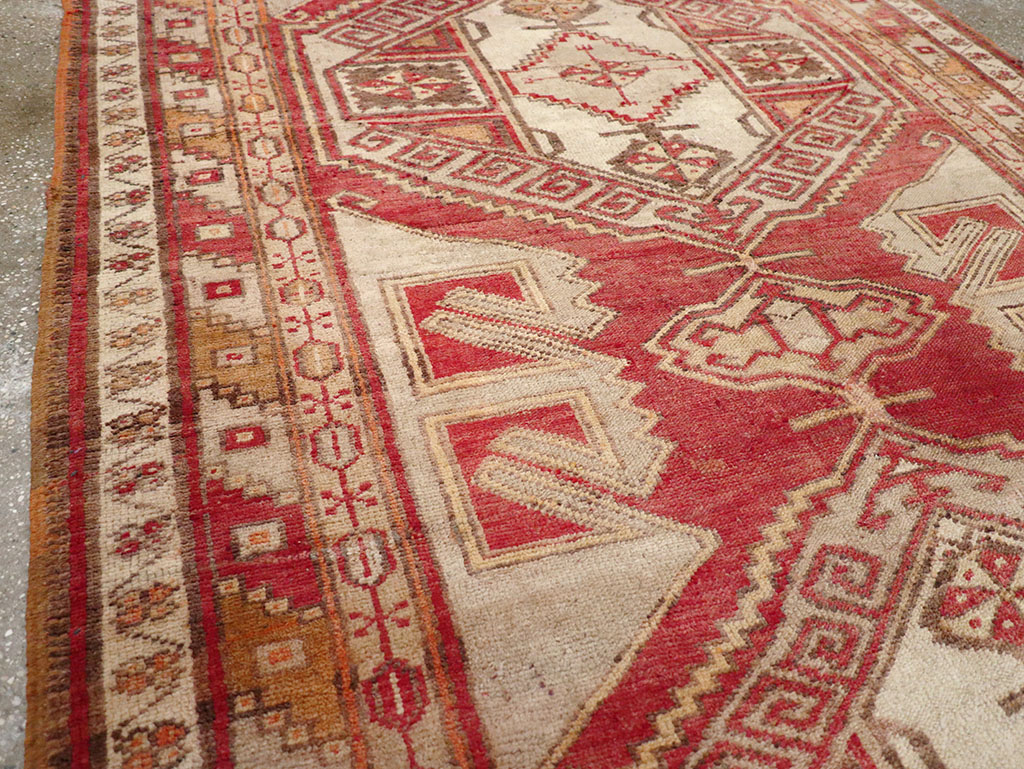 Vintage Turkish Anatolian Wide Gallery Runner, No.32969 - Staging