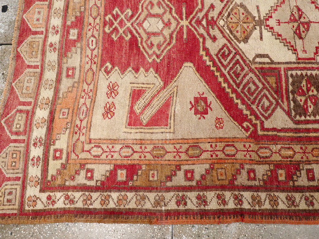 Vintage Turkish Anatolian Wide Gallery Runner, No.32969 - Staging