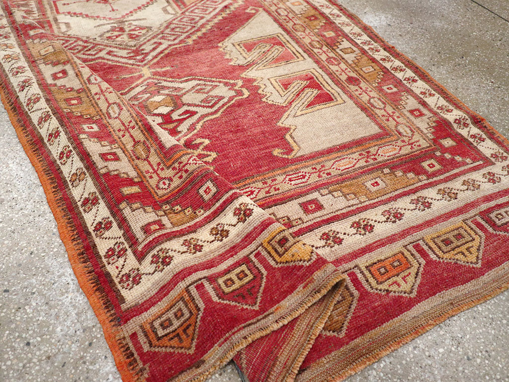 Vintage Turkish Anatolian Wide Gallery Runner, No.32969 - Staging