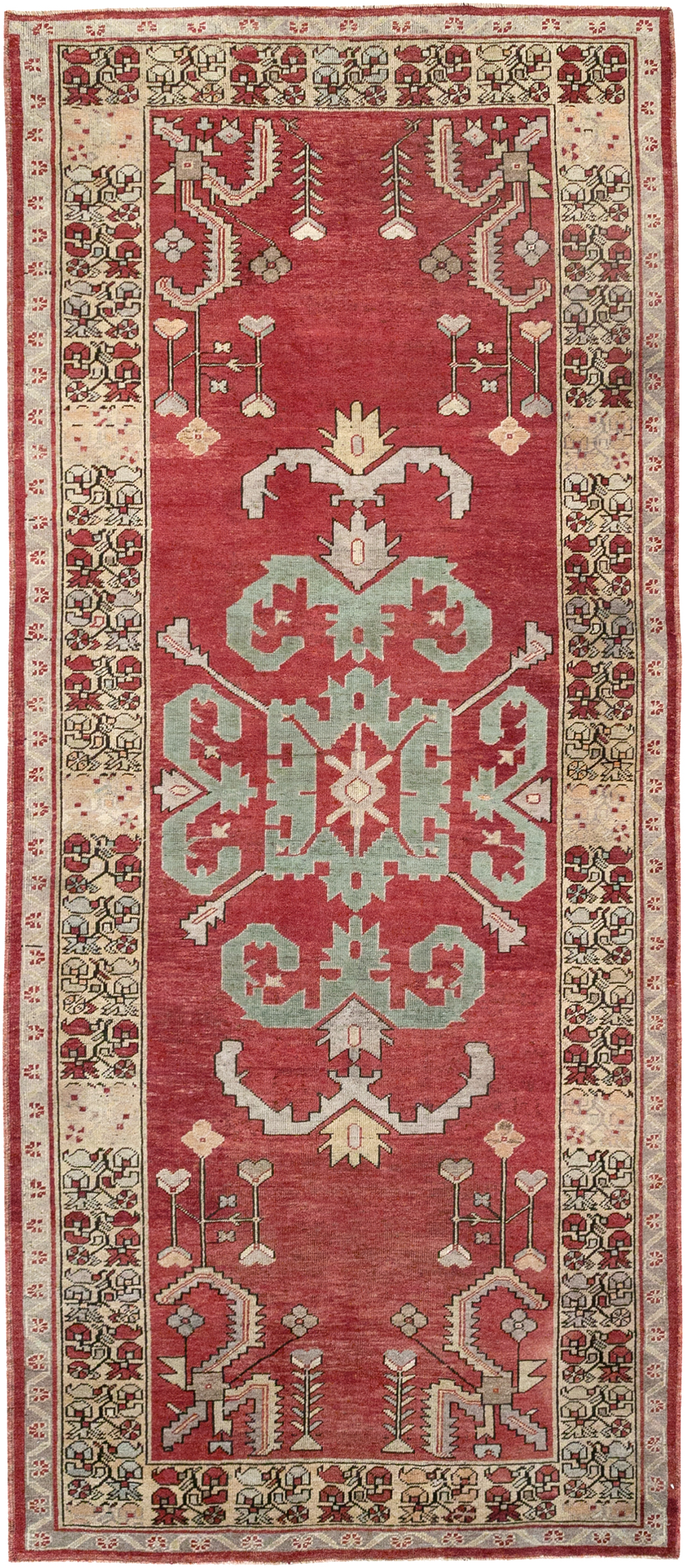 Vintage Turkish Anatolian Wide Gallery Runner, No.32975 - Staging