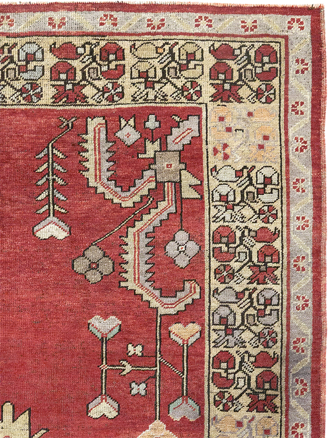 Vintage Turkish Anatolian Wide Gallery Runner, No.32975 - Staging