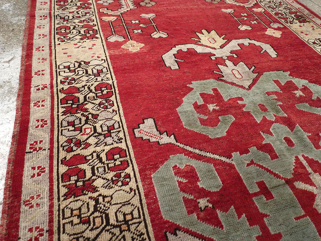 Vintage Turkish Anatolian Wide Gallery Runner, No.32975 - Staging