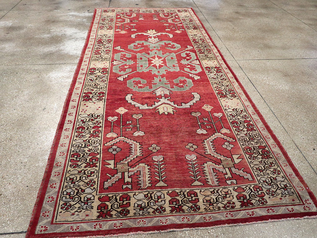 Vintage Turkish Anatolian Wide Gallery Runner, No.32975 - Staging