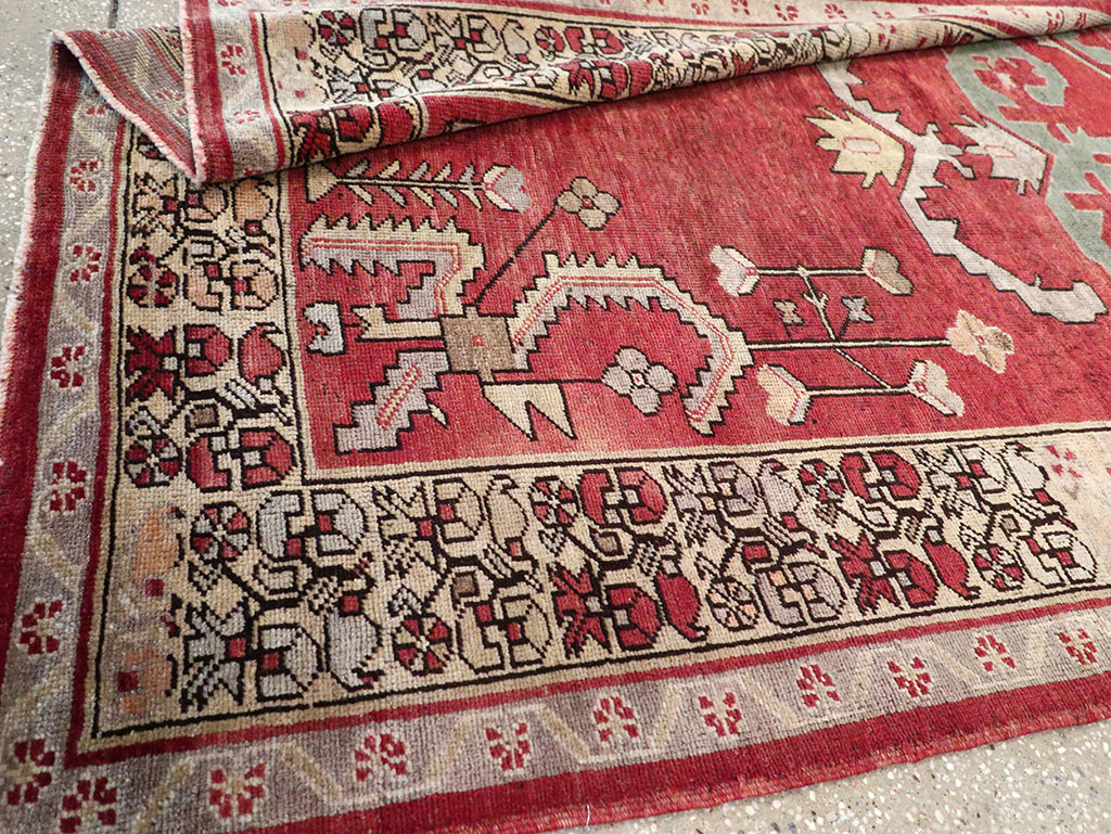 Vintage Turkish Anatolian Wide Gallery Runner, No.32975 - Staging