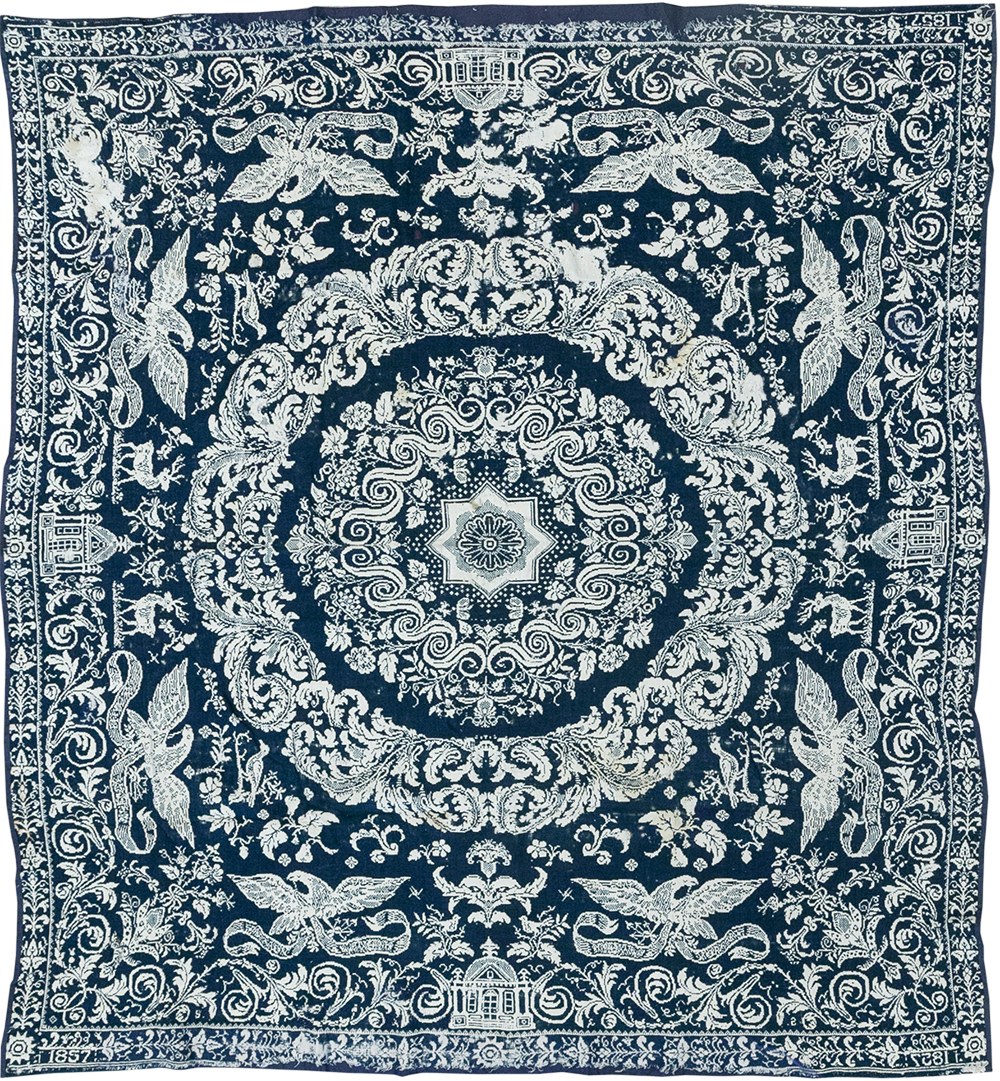 Antique American Coverlet, No.32999 - Staging