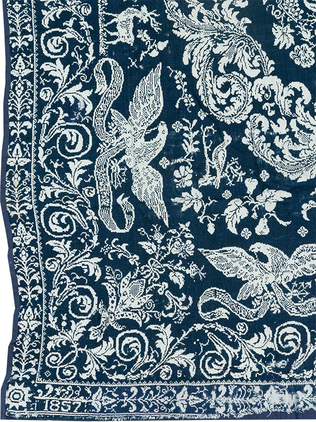 Antique American Coverlet, No.32999 - Staging