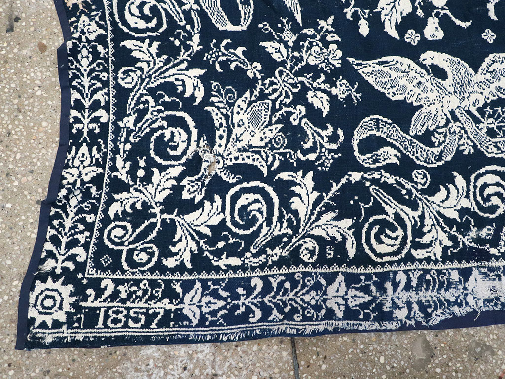 Antique American Coverlet, No.32999 - Staging