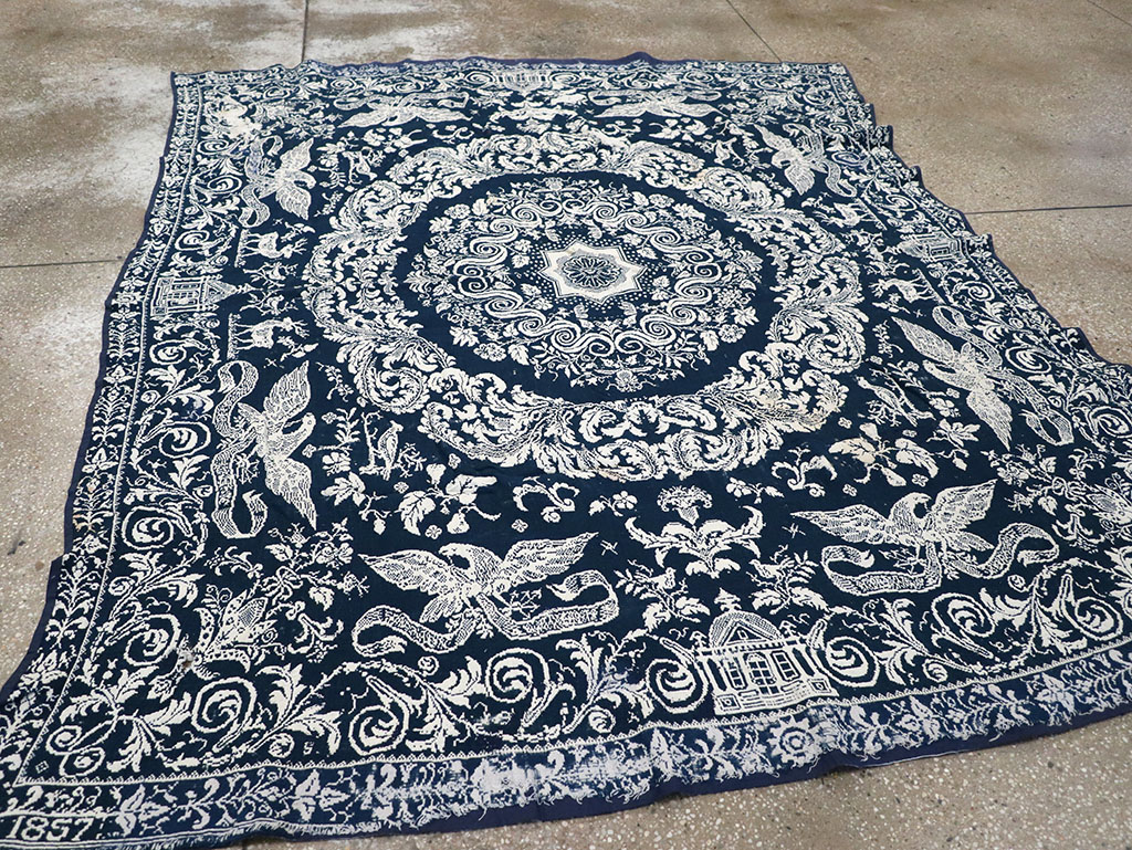 Antique American Coverlet, No.32999 - Staging