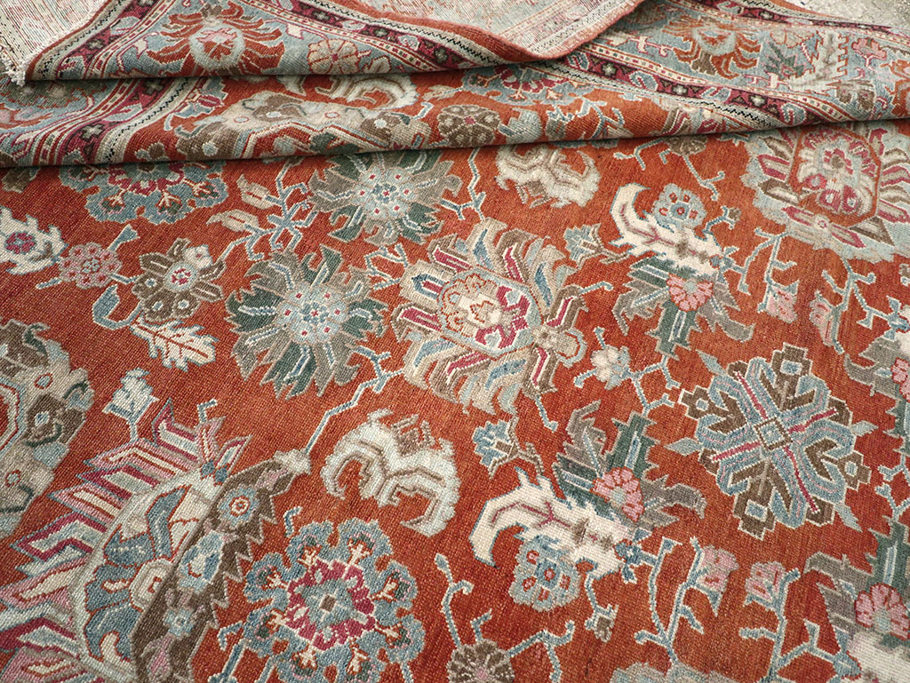 Antique Persian Malayer Accent Carpet, No.33006 - Staging