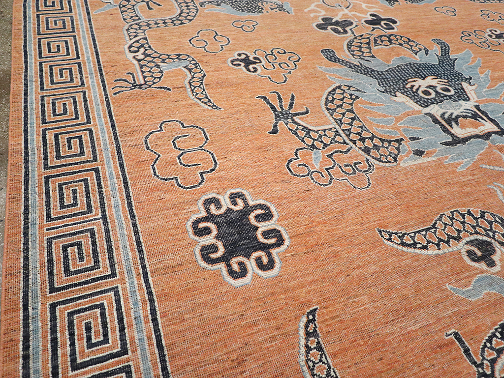 Modern East Turkestan Khotan Pictorial Room Size Carpet, No.33010 - Staging